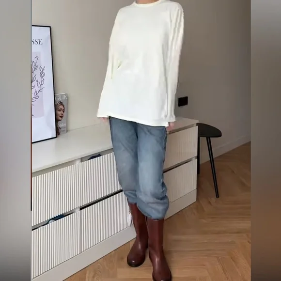 ZARA WIDE SHAFT 100% LEATHER ANKLE BOOTS - Picture 5 of 15